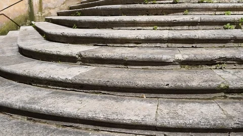 View of round marble steps Stock Footage 87227986