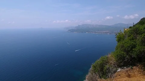 View from the Route des Cretes of the Cassis sea Stock Footage 98781145