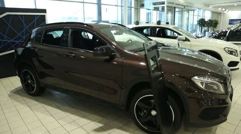 View of row new car at new car showroom. Brand New Cars in Stock. New Cars Stock Footage 68810185
