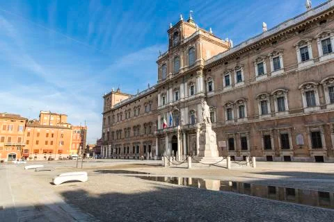 View of royal palace in Modena Stock Photos