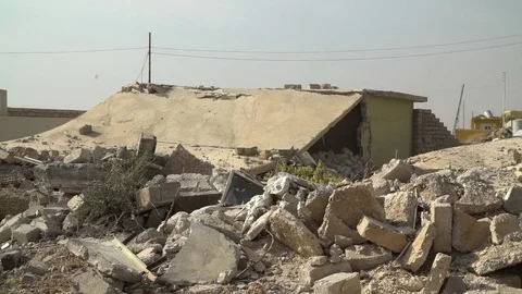 View of rubble in Kurdistan; War zone Video stock 84181164