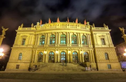 View of Rudolfinum concert hall in Prague Stock Photos