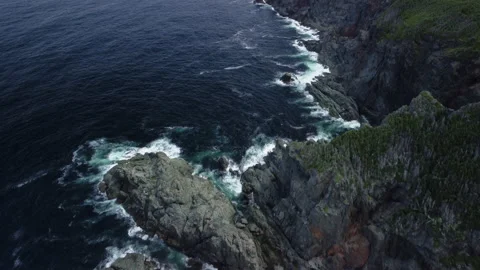 A view of the rugged coastline at Crow Head nrear Twillingate, NL Stock Footage 228686266