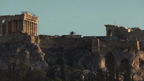 View of the ruins of the acropolis Stock Footage 222508055