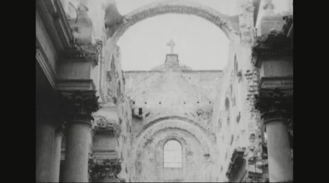 View of ruins in Monchy Stock Footage 43312863