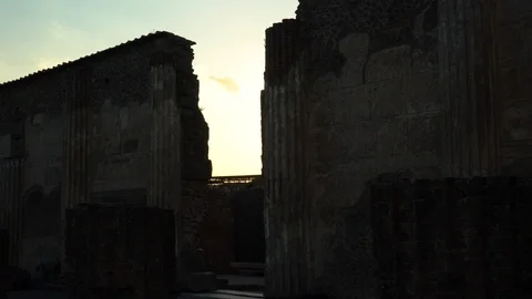 View of the Ruins at sunset Stock Footage 112619885