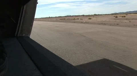 View of Runway From A Prop Plane Moving Down The Runway 2 Stock-Footage 18990301