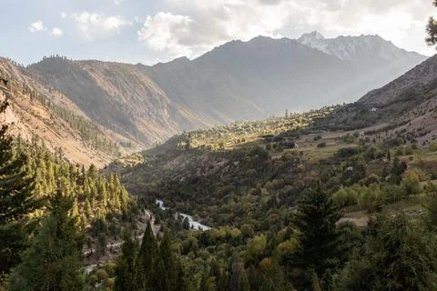 View of Rupal valley, Gilgit-Baltistan region in Pakistan Foto stock