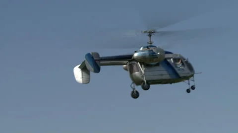 View of Russian helicopter in flight Stock Footage 58335508