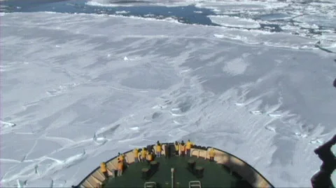 View from a Russian icebreaker Stock Footage 603207