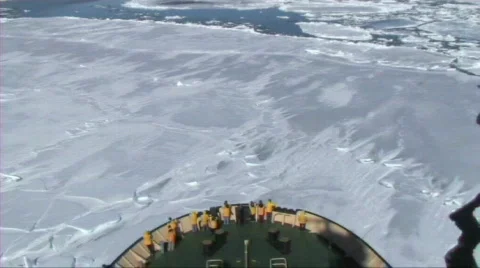 View from a Russian icebreaker Stock Footage 604309