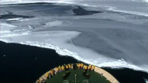 View from a Russian icebreaker Stock Footage 604313