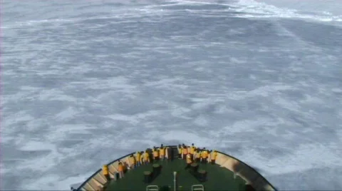 View from a Russian icebreaker Stock Footage 604315