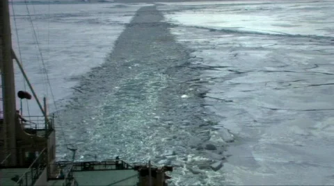 View from a Russian icebreaker Stock Footage 604359