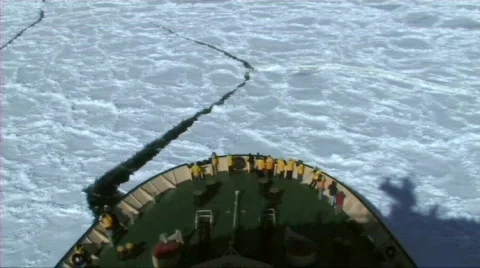 View from a Russian icebreaker Stock Footage 604389