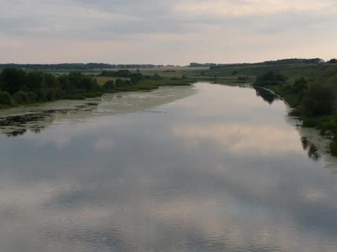 View of the Russian river from the bridge. Foto stock