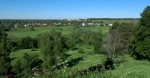 View of Russian village Stock Footage 77730271