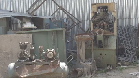 View of a rusty metal materials Stock-Footage 108476841