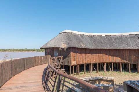 View of the Sable bird hide Stock Photos