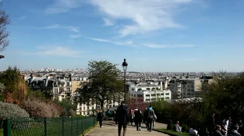 View from Sacre Coeur Stock Footage 10883787