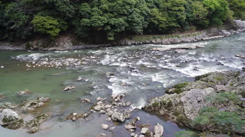 View from Sagano Sight-Seeing Tramトロッコ嵯峨駅, Kyoto, Japan Stock Footage 291759251