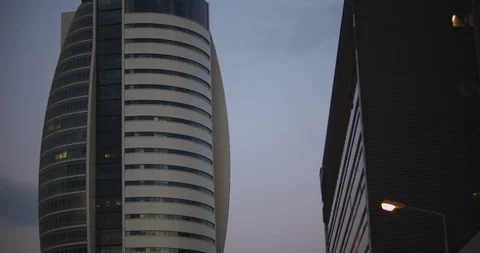 View of Sail Tower building in downtown Haifa, District Government Center Stock Footage 123614081