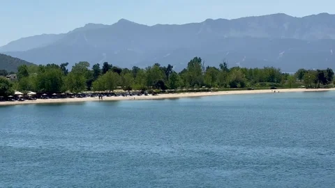 View from a sailing ship. The ship sails along the coast of Greece. Stock Footage 287110029