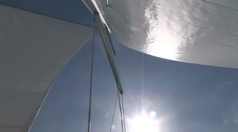 View of the sails of a sailing boat Stock Footage 36176517