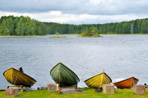 View of Saimaa lake. Stock Photos