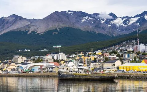 View of Saint Christopher ship wreck in Ushuaia, Tierra del Fuego, Patagonia, Stock Photos