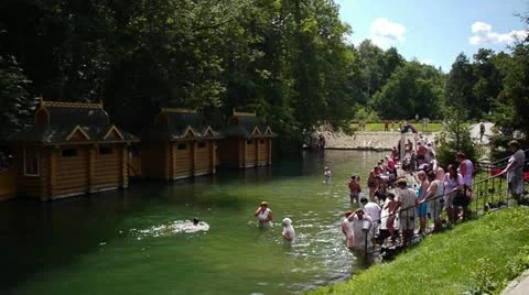View of Saint Holy Spring in village Diveyevo, Russia 스톡 동영상 11592980