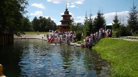 View of Saint Holy Spring in village Diveyevo, Russia 스톡 동영상 11592992