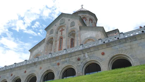 View of Saint Nino Bodbe Monastery in Georgia Stock Footage 253901483