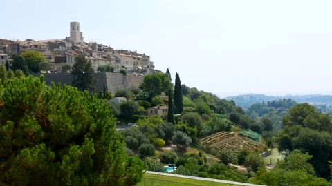 View of Saint-Paul-de-Vence, French Riviera, France Stock Footage 116560230