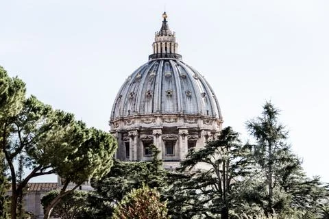 View of the Saint Peter Cathedral dome, Rome Stock Photos