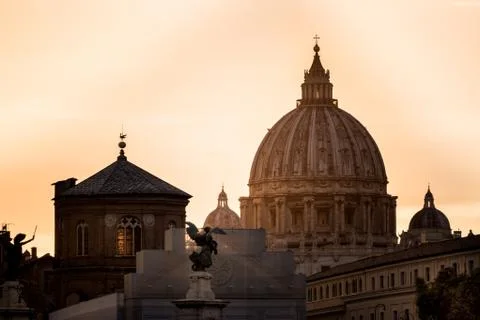 View of the Saint Peter Cathedral dome, Rome Stock Photos
