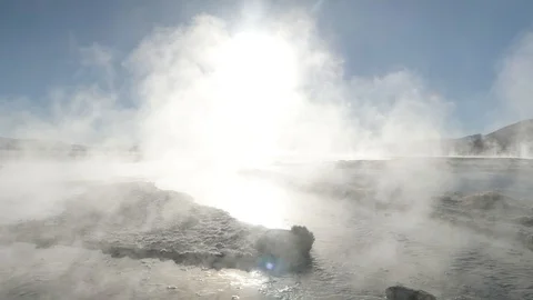 View of Salar de Uyuni with several pools of brine in Salar de Uyuni, Bolivia Stock Footage 125483540