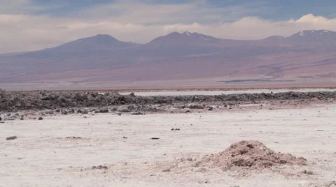 View to the salty desert surface in Atacama desert, Chile. Stock Footage 48968950