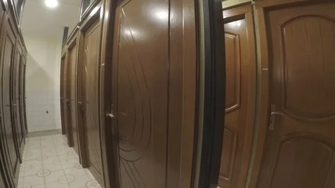 View of sample doors in a row Stock-Footage 97270001