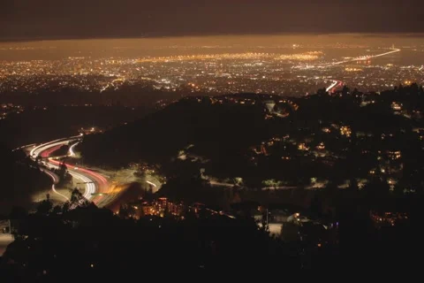 View of San Francisco, Fast Long Exposure Night 3.5K Time Lapse Stock Footage 41933537