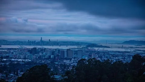 View of San Francisco skyline and bay, United States. Video stock 341454681