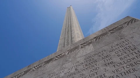 View of San Jacinto Monument from Base in Houston, Texas Stock Footage 111796728