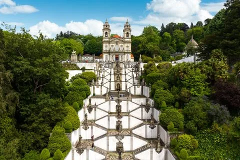 View of the Sanctuary of Bom Jesus do Monte in Braga, Portugal Stock Photos