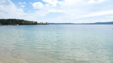 View of sand beach in the resort. Video stock 134864958