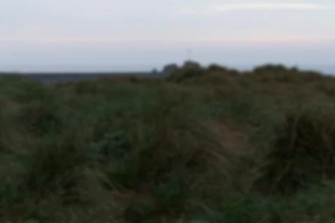 View from the sand dunes at first light Out of focus. Stock Photos