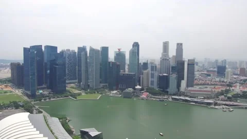 View from Sands SkyPark Observation Deck in Singapore Stock Footage 130707252