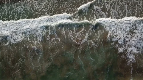View of the sandy beach from the air. Spain, Valencia , playa el saler Stock Footage 82042795