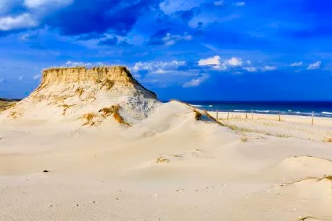View of a sandy beach. Stock Photos