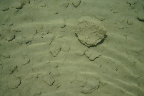 View of Sandy Bottom Through Clear Water Stock Photos