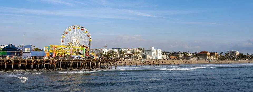 View of Santa Monica Pier, Los Angeles California Stock Photos